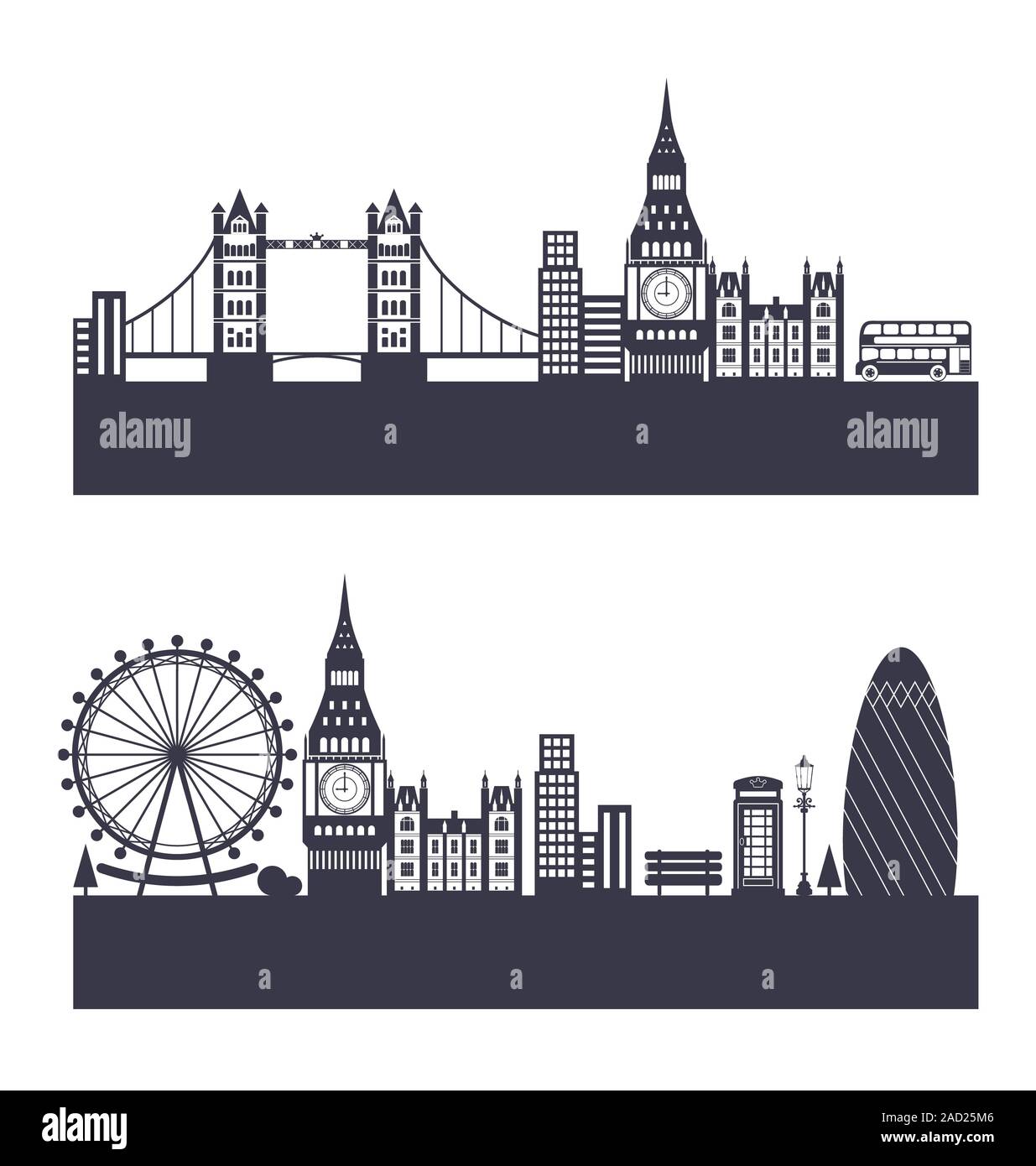 Arrière-plan de la silhouette Abstract toits de Londres Banque D'Images