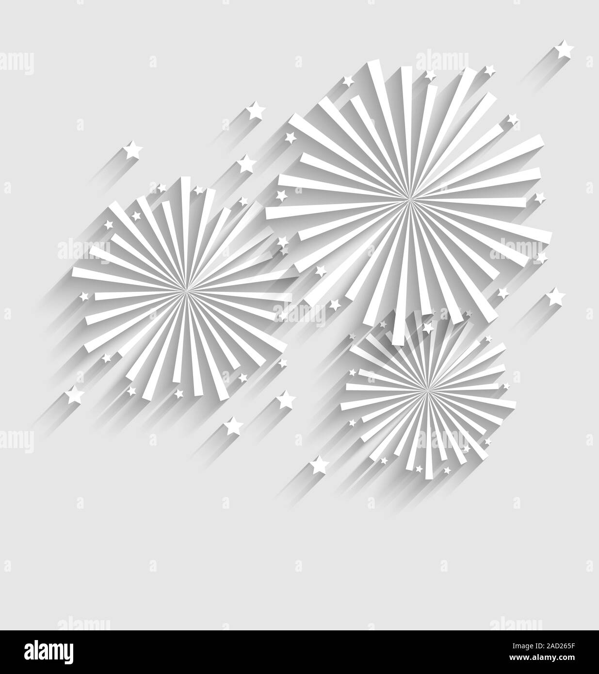 Pour les vacances d'artifice des célébrations, Style plat Long Shadow Banque D'Images