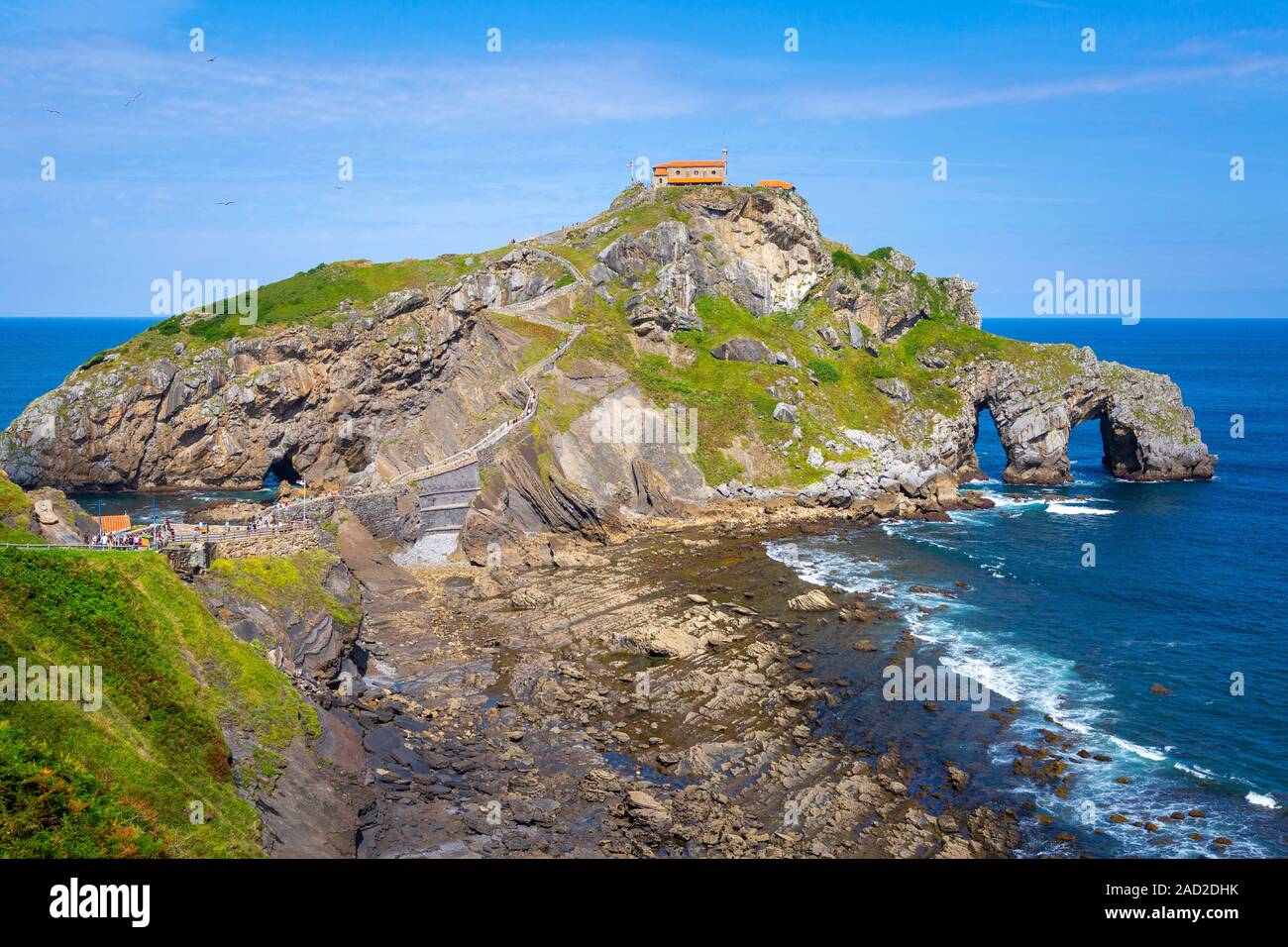 Espagne, Pays Basque, de San Juan de Gaztelugatxe, vue de l'îlot Banque D'Images