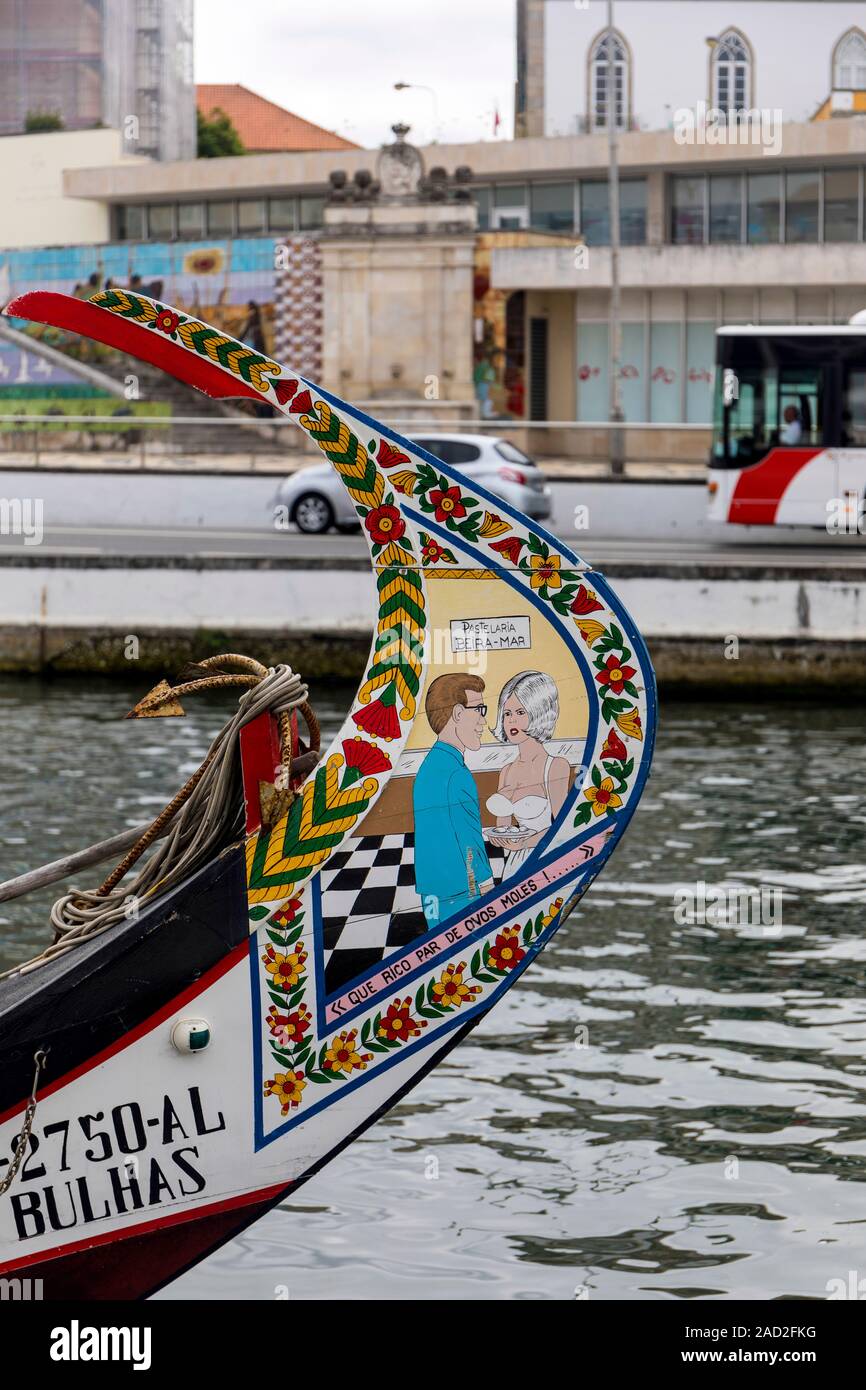 Aveiro, Portugal. La Venise du Portugal. Salué comme l'équivalent portugais à Venise, maritime Aveiro est perché sur les rives d'une lagune côtière Banque D'Images