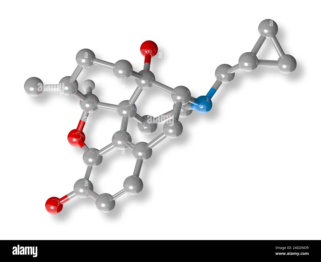 Nalmefene, structure moléculaire. (Nom commercial Selincro nalméfène), à  l'origine connu comme nalmeterne, est un antagoniste des récepteurs  opioïdes élaboré dans l'oreille Photo Stock - Alamy
