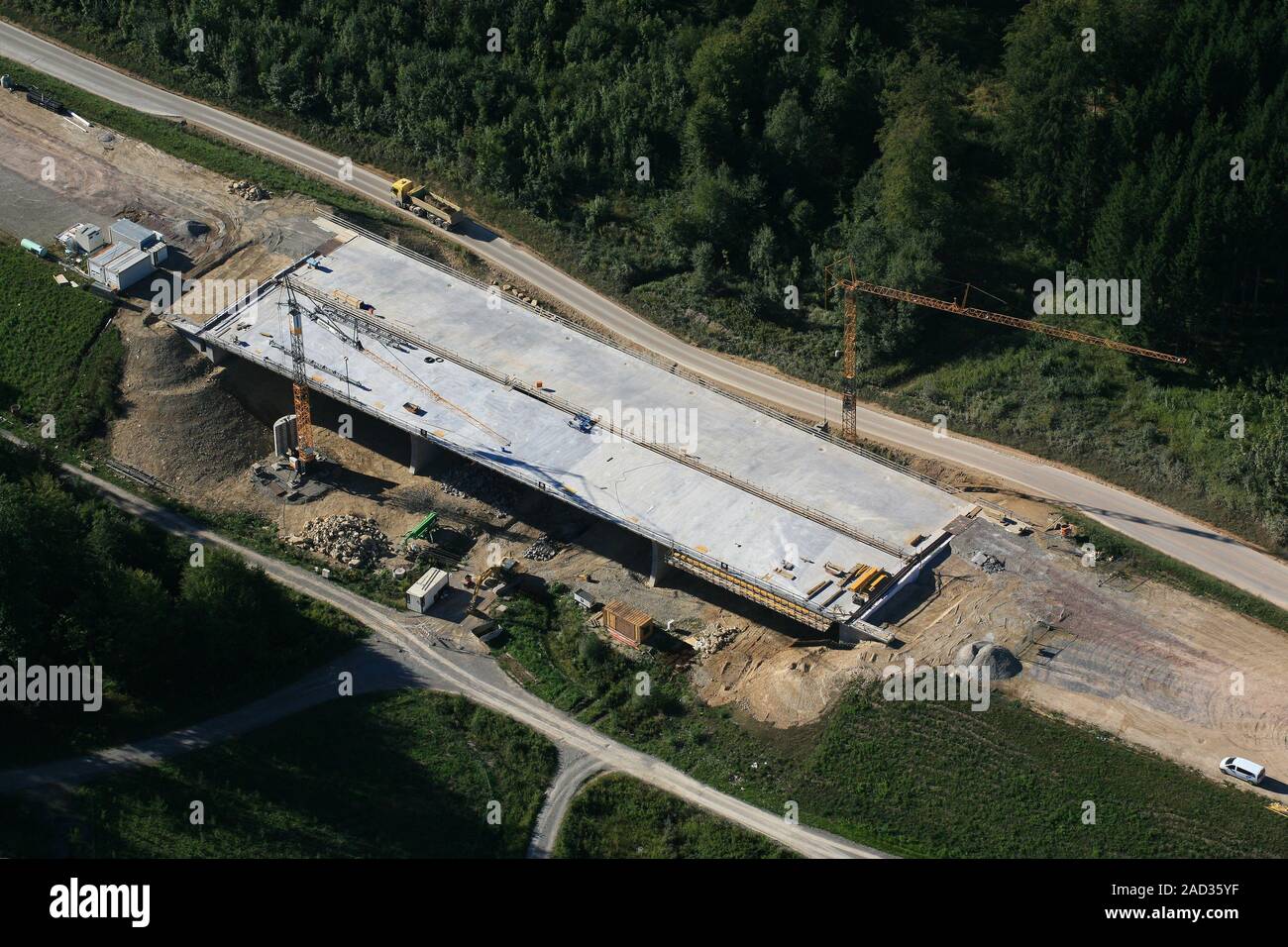 La construction du pont de l'emplacement de l'air froid pont du BAB A98 près de Rheinfelden sur le Dinkelberg Banque D'Images