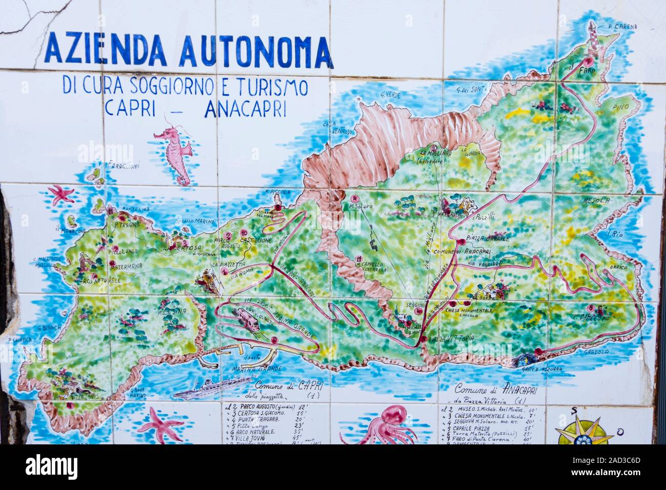 La carte, Capri, Italie Photo Stock - Alamy