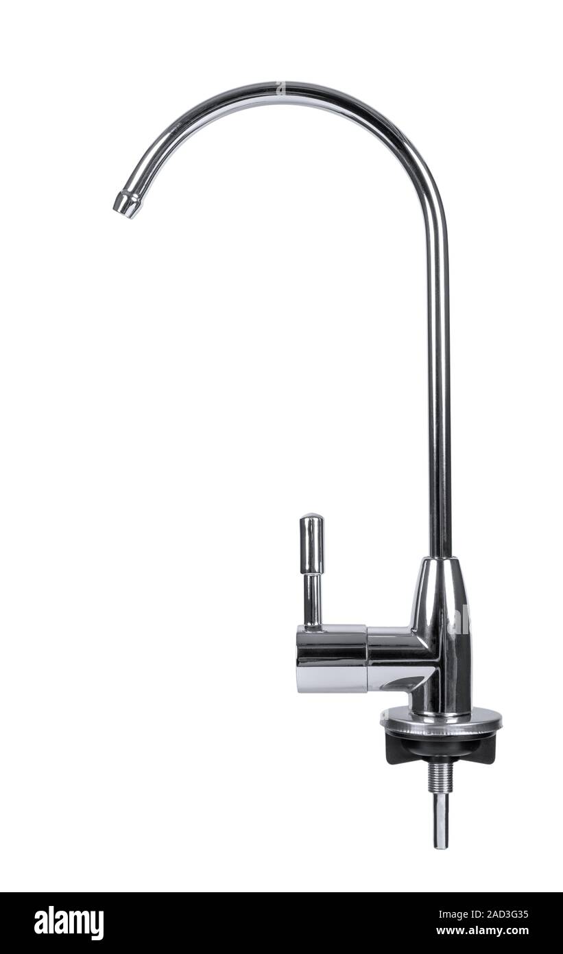 Filtre à eau pour robinet isolé sur fond blanc Banque D'Images