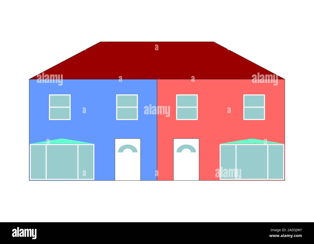 Maison semi illustration Banque D'Images