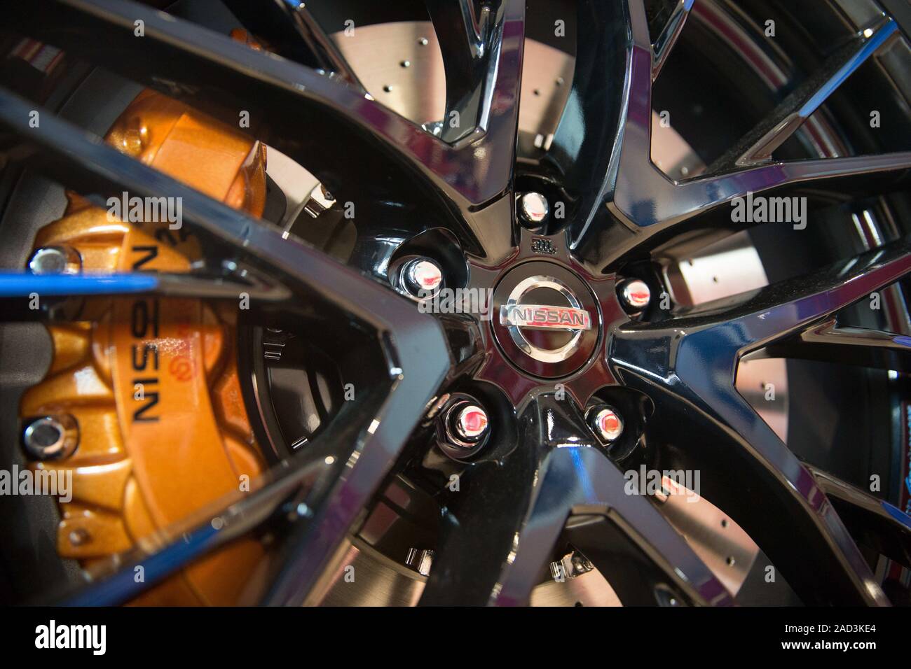 Yokohama, Japon. 19Th Mar, 2019. Logo de l'entreprise Nissan sur une roue à Nissan Motor Co., Ltd., le siège social à Kanagawa. Credit : Stanislav Kogiku SOPA/Images/ZUMA/Alamy Fil Live News Banque D'Images