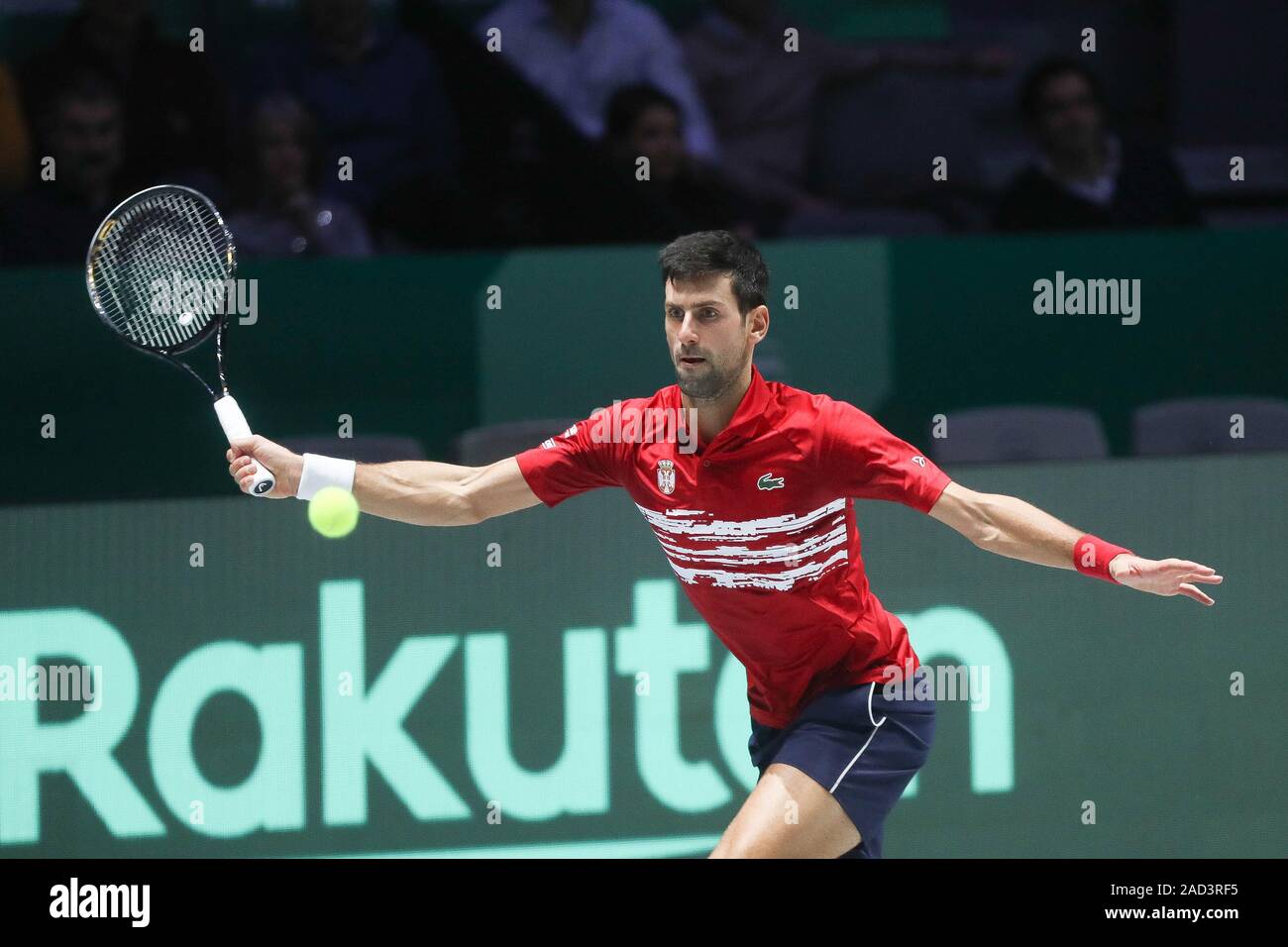 Novak Djokovic la Serbie au cours de la Coupe Davis 2019 Tennis, finale de Madrid le 18 novembre 2019 à 24, 2019 à la Caja Magica de Madrid, Espagne - Photo Laurent Lairys / DPPI Banque D'Images
