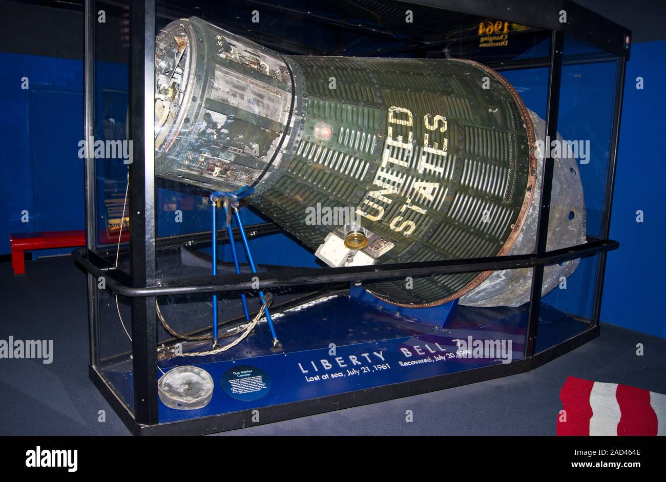 La capsule Mercury réelle connue sous le nom de Liberty Bell 7 sur  l'affichage à l'Kansas Cosmosphere à Hutchinson, Kansas, l'un des  principaux musées de l'espace Photo Stock - Alamy