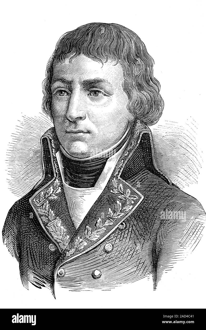 Mathurin-Leonard Duphot. Le général français et poète. Né en 1769, décédé en 1797. Illustration d'antiquités. 1890. Banque D'Images