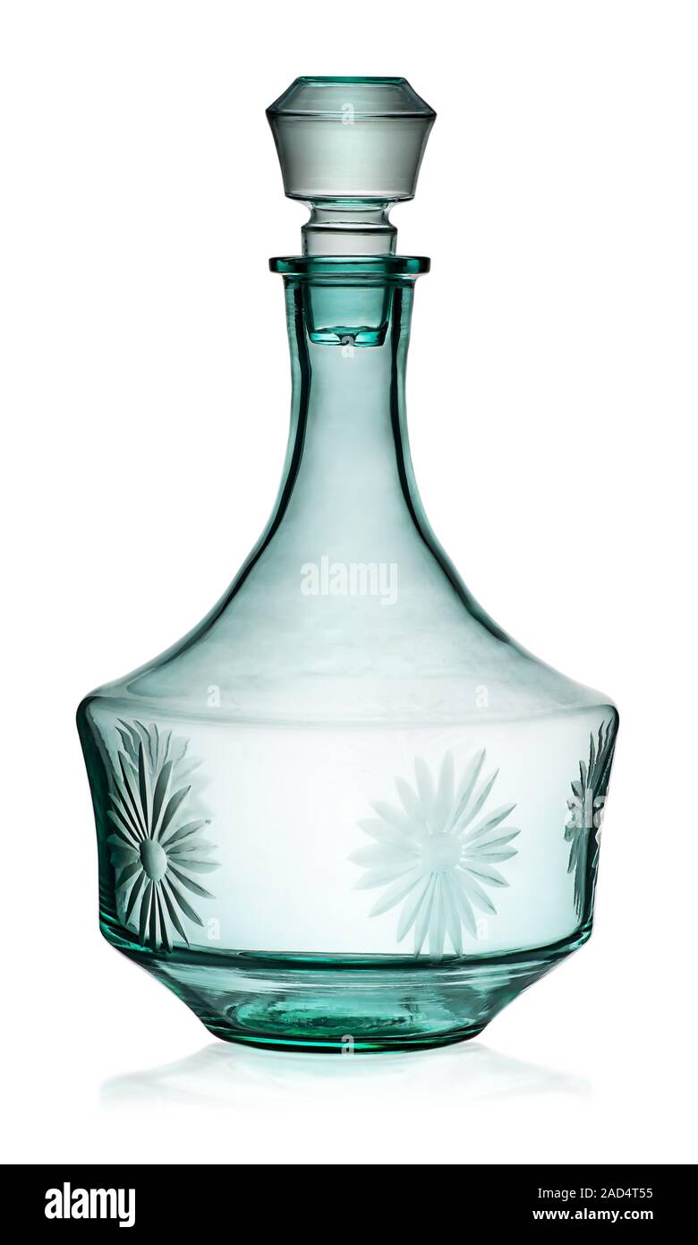 Old vintage turquoise carafe avec bouchon Banque D'Images