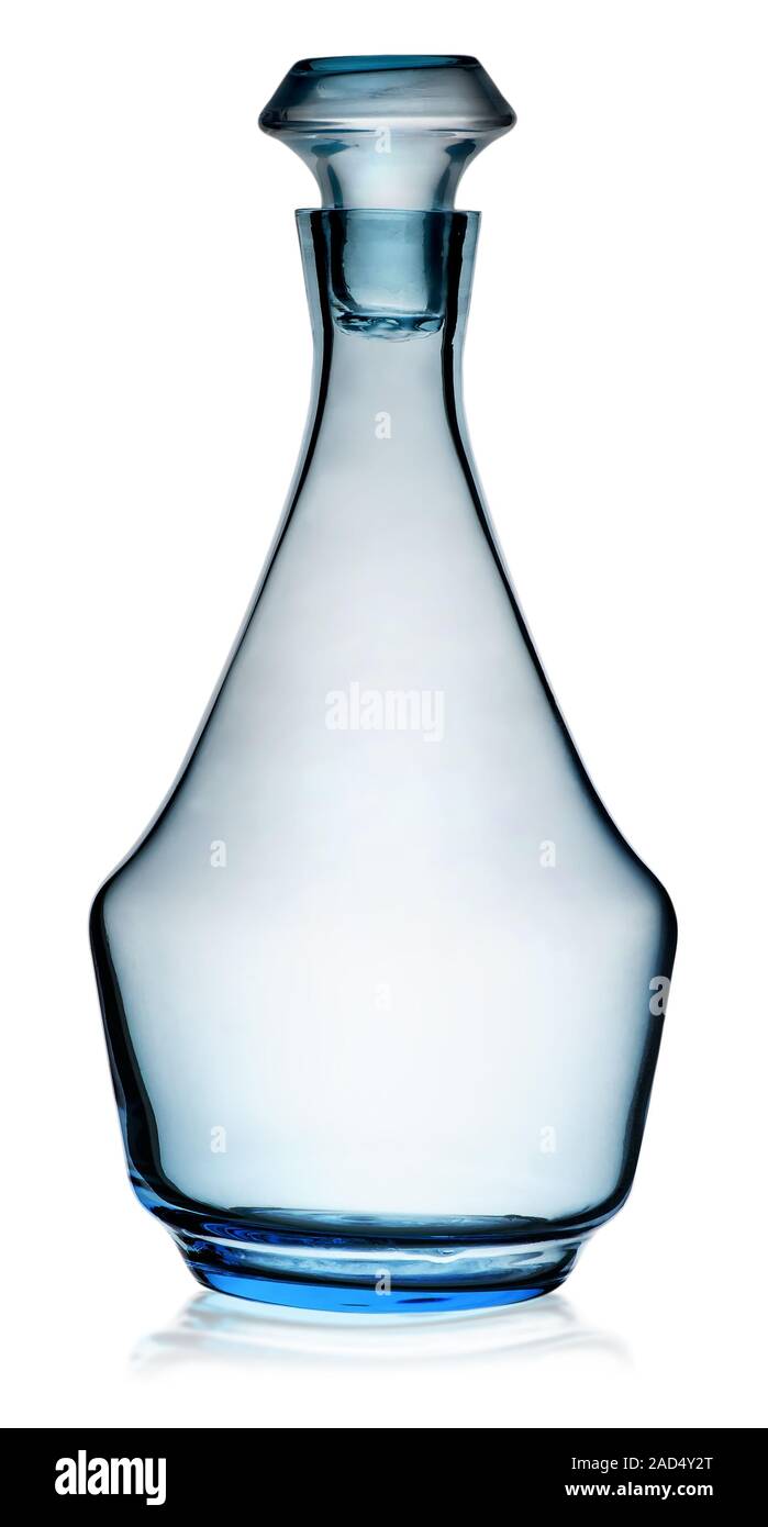 Carafe avec bouchon bleu Banque D'Images