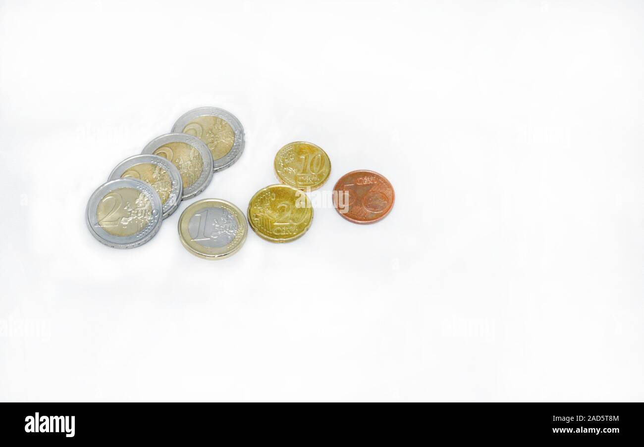 9,35 Euro en pièces - le salaire minimum de l'Allemagne en janvier 2020 Banque D'Images