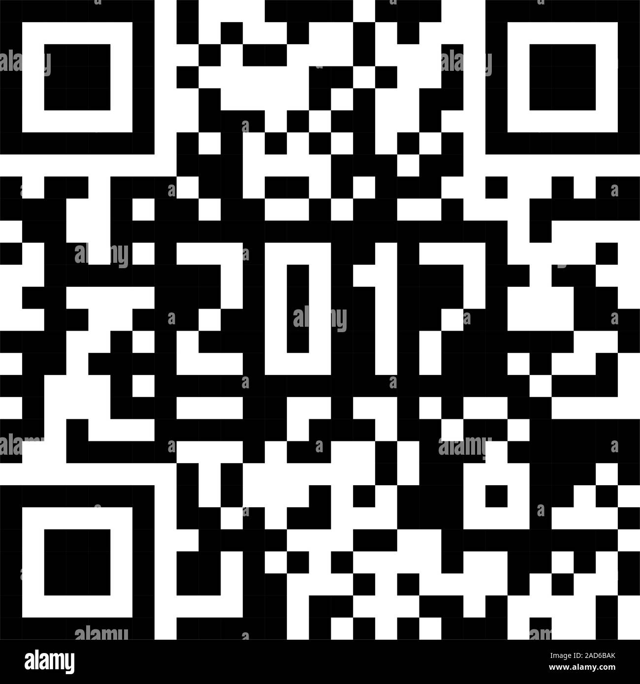 Nouvel An 2017 monochrome compteur code QR. Illustration de Vecteur