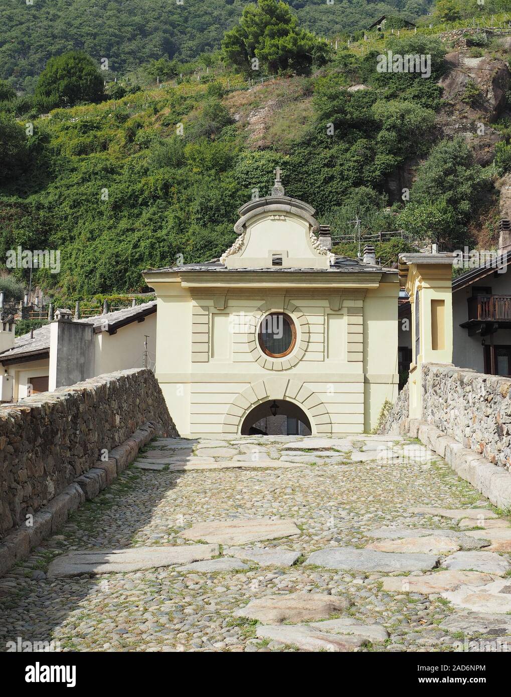 Pont Romain à Pont Saint Martin Banque D'Images