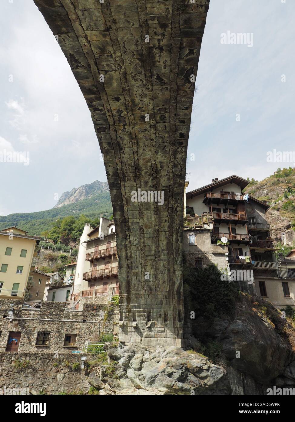 Pont Romain à Pont Saint Martin Banque D'Images