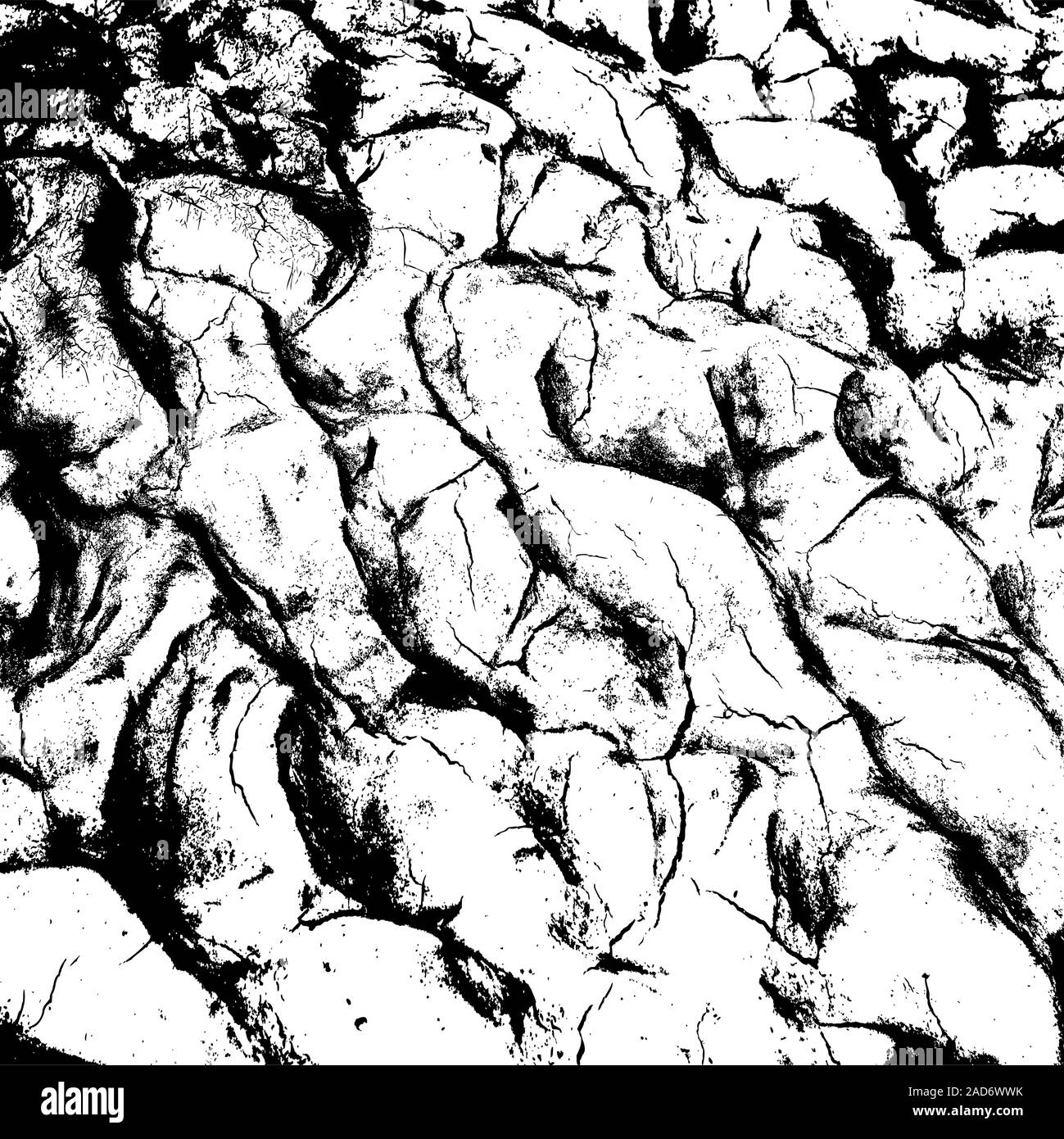 La masse d'argile fissurée dans la saison sèche. Vector illustration. Illustration de Vecteur