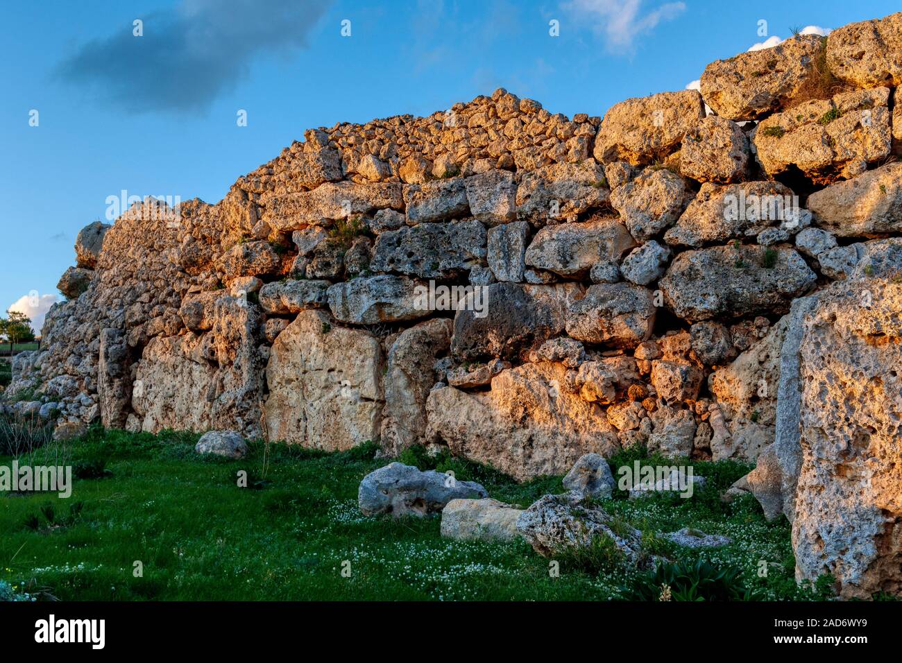 Ġgantija Temples à Triq il Tafla, Gozo, Malte. Construit à environ 3500BC et site du patrimoine mondial de l'UNESCO. Aujourd'hui conservé au musée. Banque D'Images