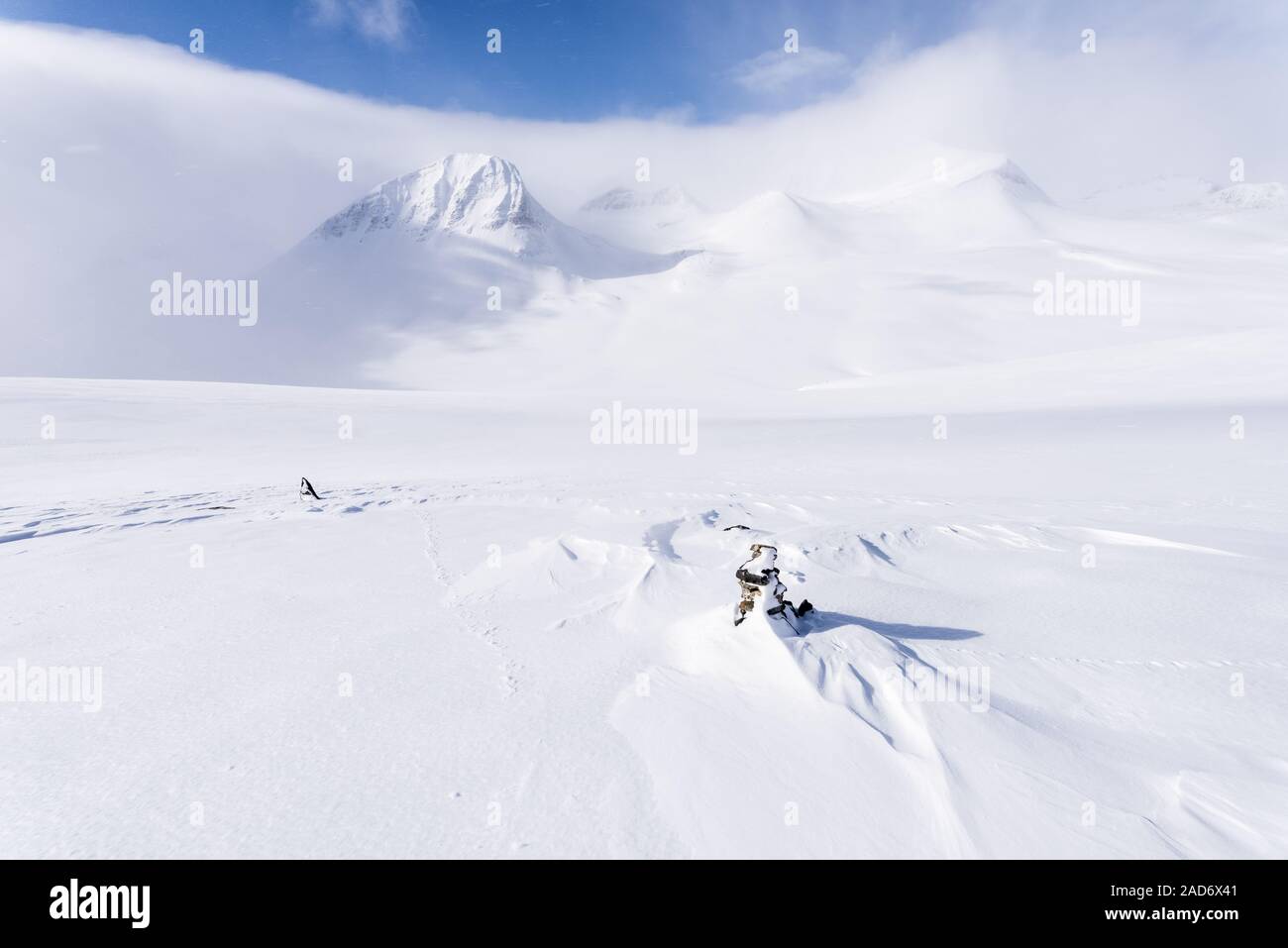 Paysage d'hiver, Reaiddavaggi Stuor, Laponie, Suède Banque D'Images