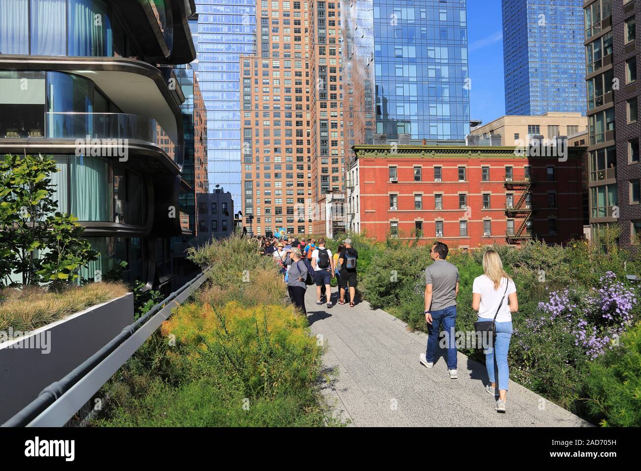 Le parc High Line, Manhattan, New York City, New York, États-Unis d'Amérique Banque D'Images
