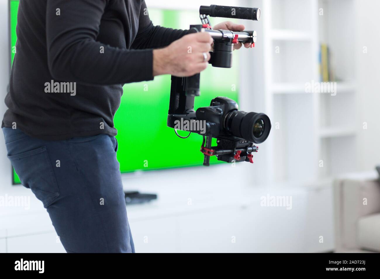 Vidéographe au travail Banque D'Images