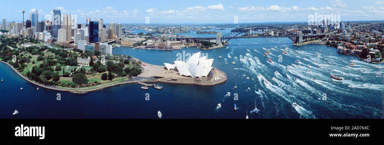 Vue aérienne de la ville de Sydney avec l'Opéra de Sydney, Australie visibles Banque D'Images