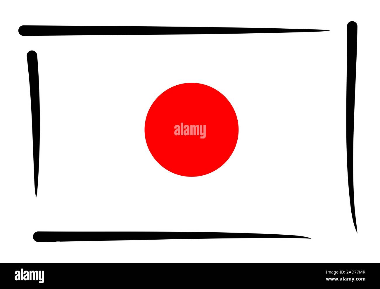 Drapeau japonais du Japon illustration Banque D'Images