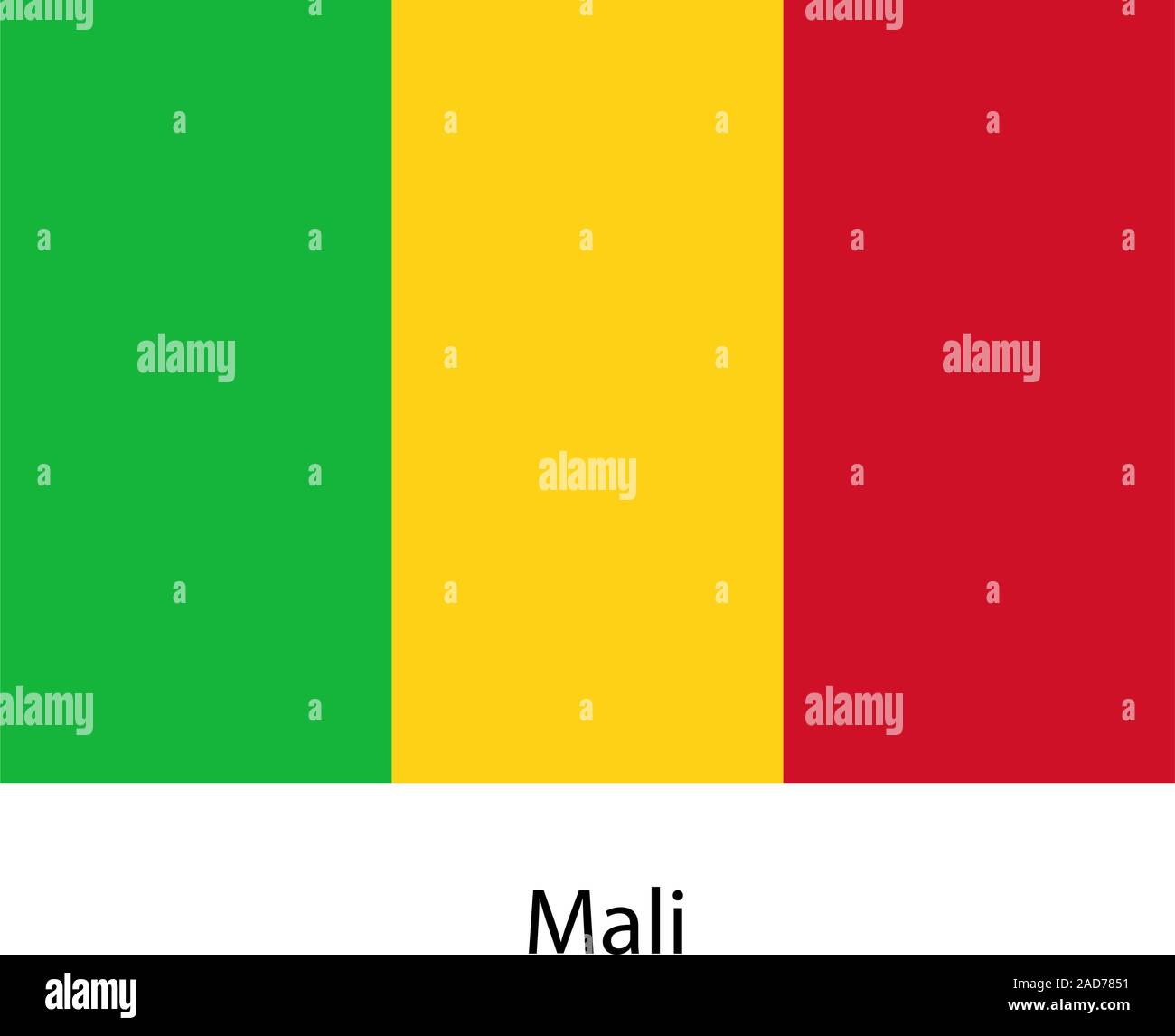 Drapeau du pays au Mali. Vector illustration. Des couleurs exactes. Illustration de Vecteur