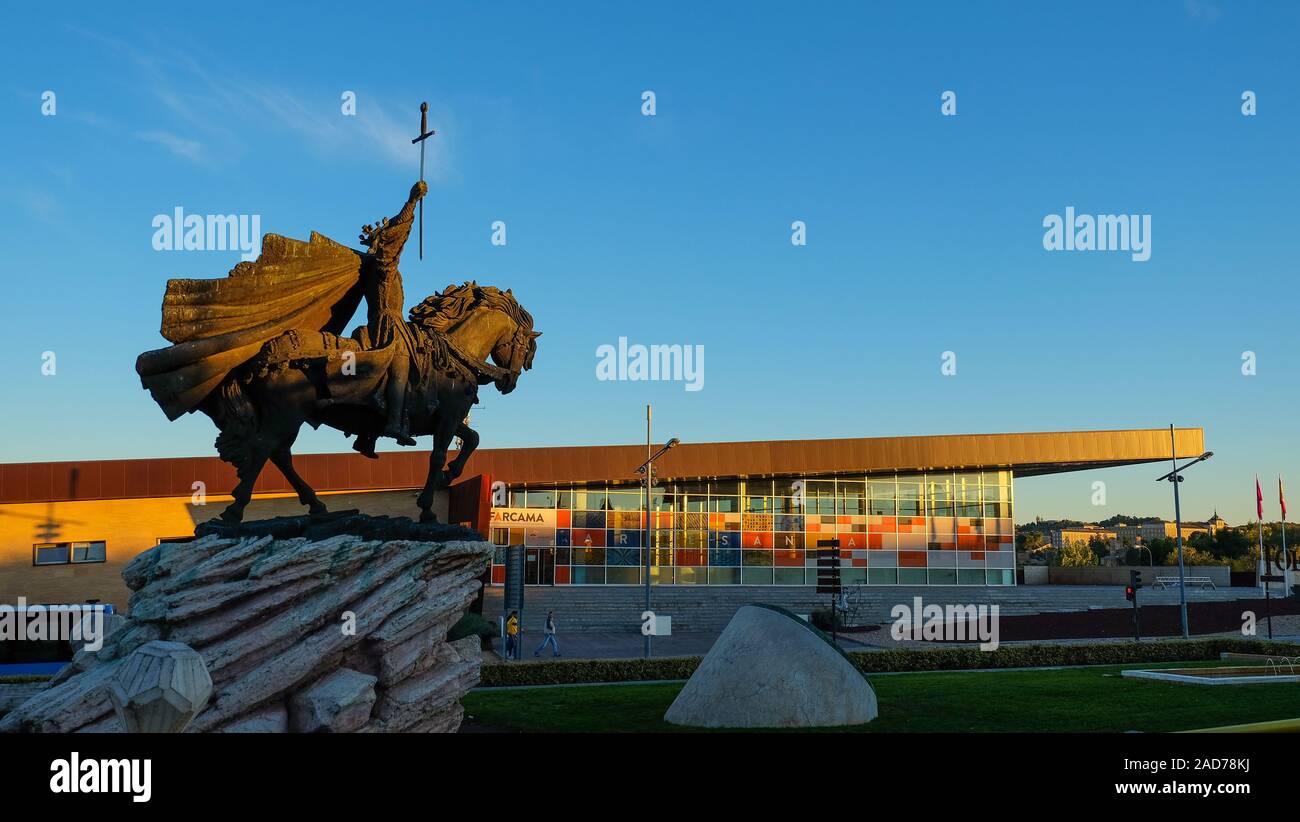 Statue équestre d'Alfonso VI à Tolède, Espagne Banque D'Images