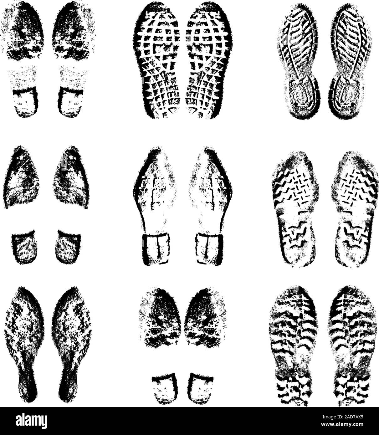 Mentions légales Collection chaussures semelles silhouette noire. Vector illustration. Illustration de Vecteur