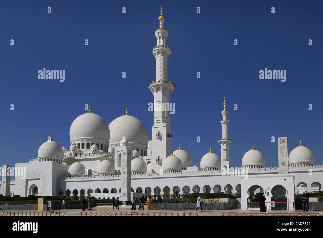 Abu Dhabi, la Grande Mosquée Sheikh Zayed, Südansicht Banque D'Images