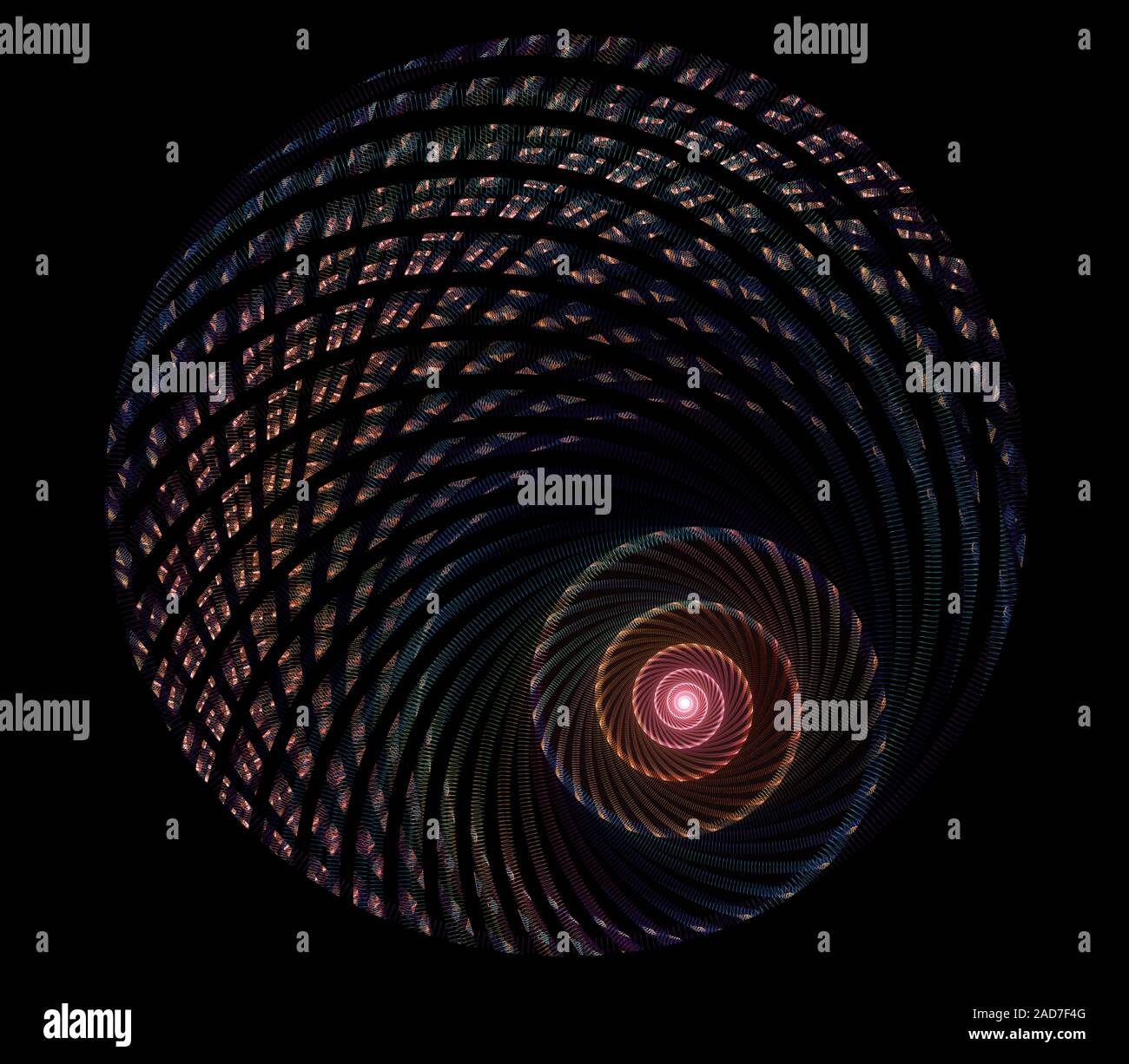 Fractale spirale multicolore photo sur le fond sombre Banque D'Images