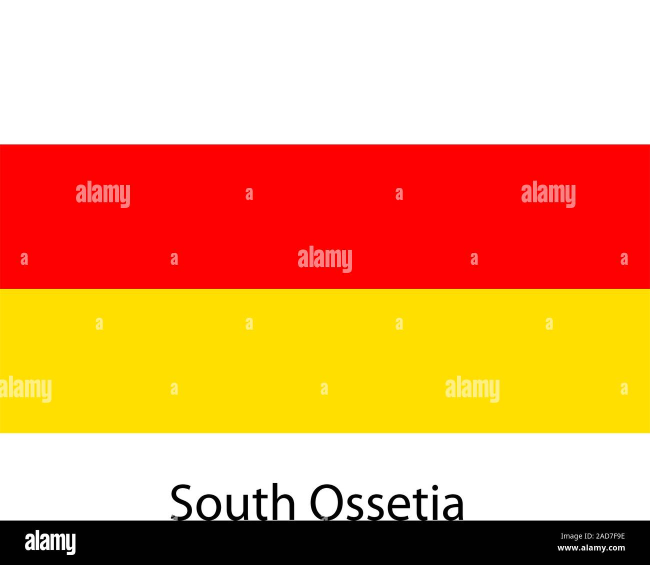 Drapeau du pays de l'Ossétie du Sud. Vector illustration. Des couleurs exactes. Illustration de Vecteur