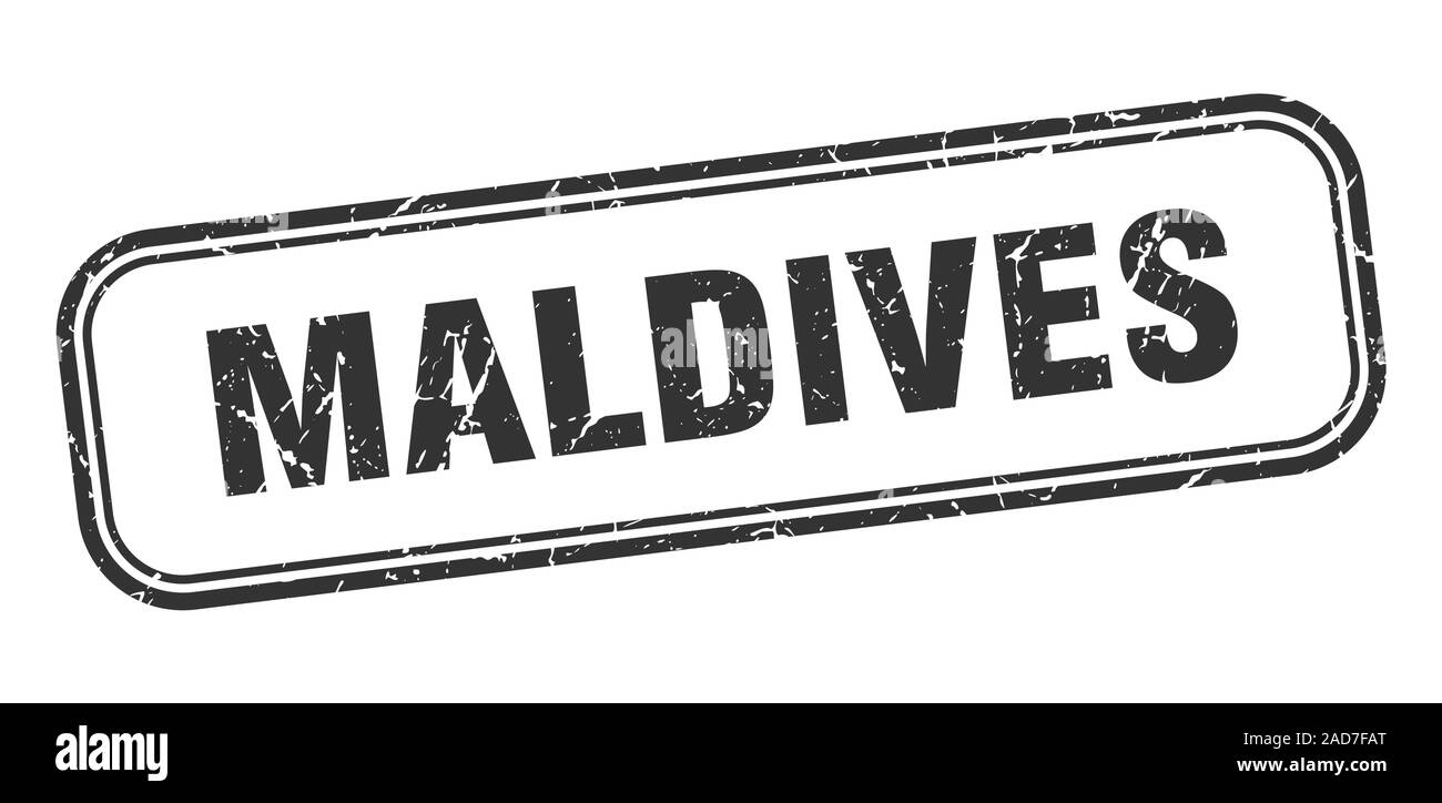 Maldives stamp. Maldives grunge noir signe isolé Illustration de Vecteur