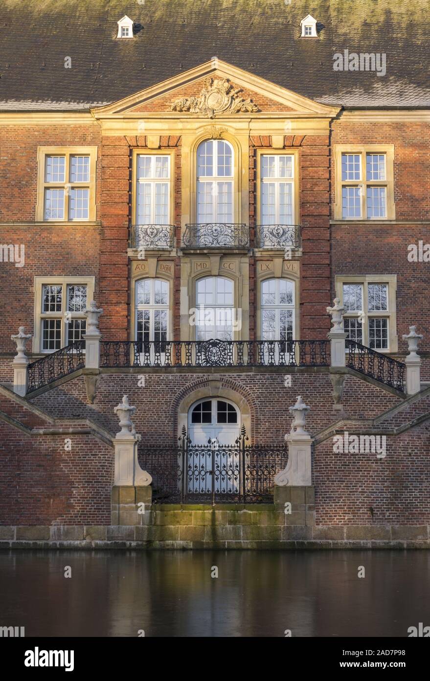 Schloss Ahaus, façade sur cour avec trois étages risalit centrale Banque D'Images