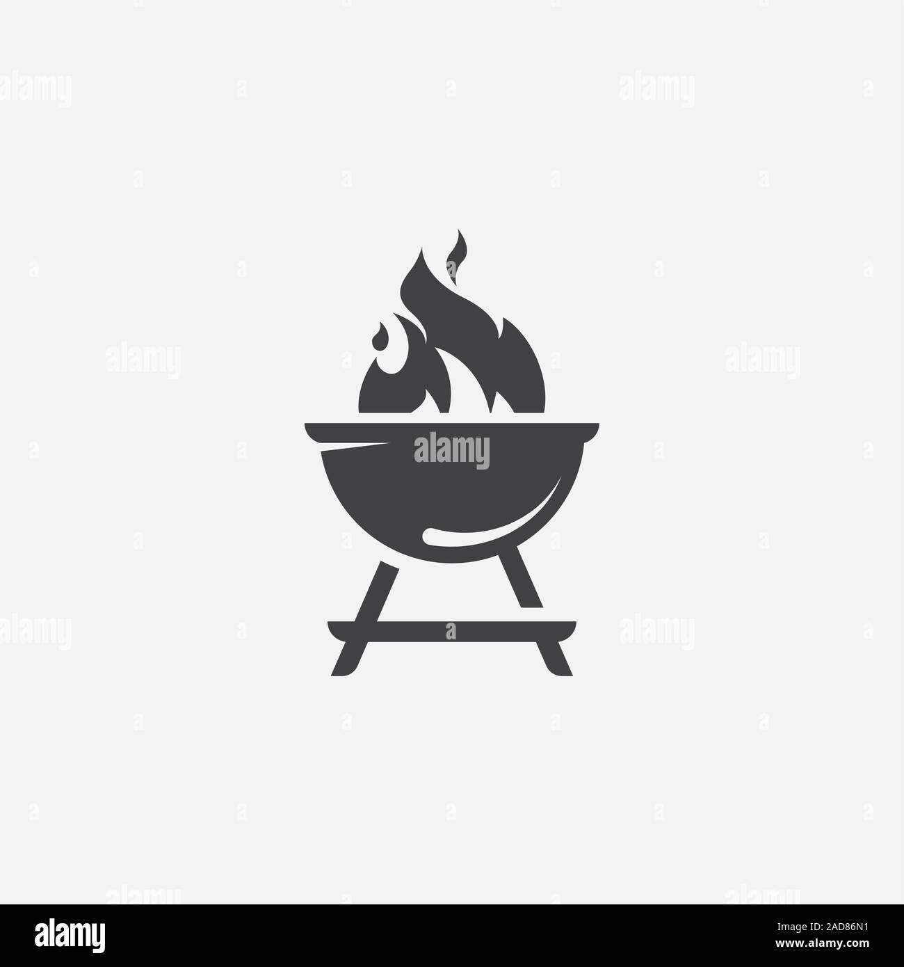 Barbecue avec grill, icône de la flamme de la viande et des aliments signe, symbole de l'icône icône Barbecue Barbecue, signe d'illustration vectorielle, icône Illustration de Vecteur