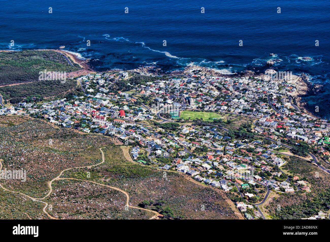 Vue depuis la montagne de la table à Cape Town Banque D'Images