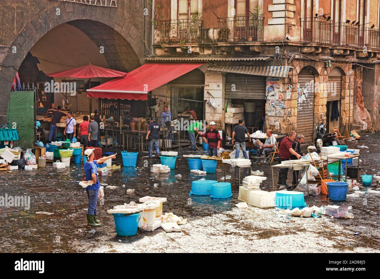 Marché aux poissons de Catane Banque D'Images