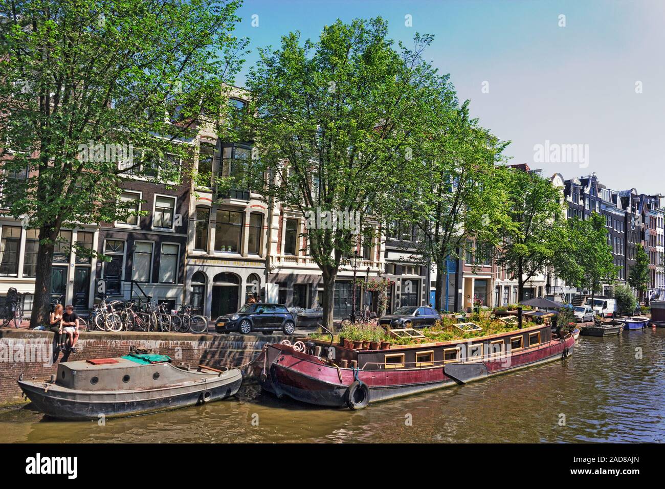 Amsterdam Houseboat Banque D'Images