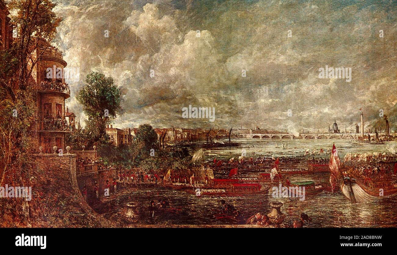 L'ouverture de Waterloo Bridge - escaliers, June 18th, 1817 - John Constable, circa 1831 Banque D'Images