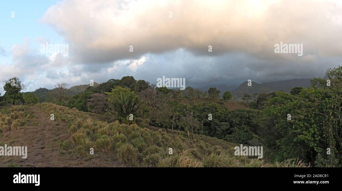 Les nuages au-dessus de la forêt tropicale à Portobelo au Panama Banque D'Images