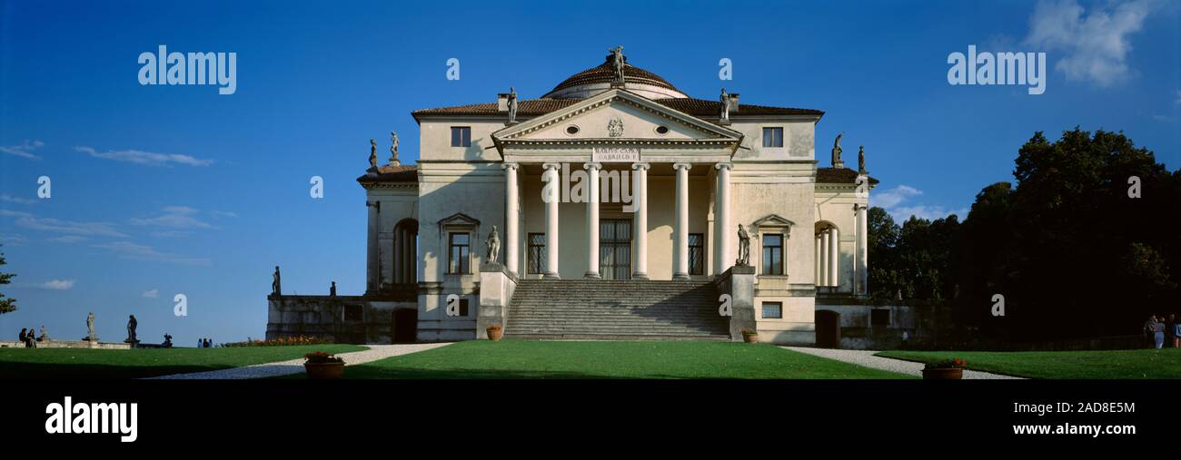 Façade d'une villa, Villa Rotunda, Vicenza, Vénétie, Italie Banque D'Images