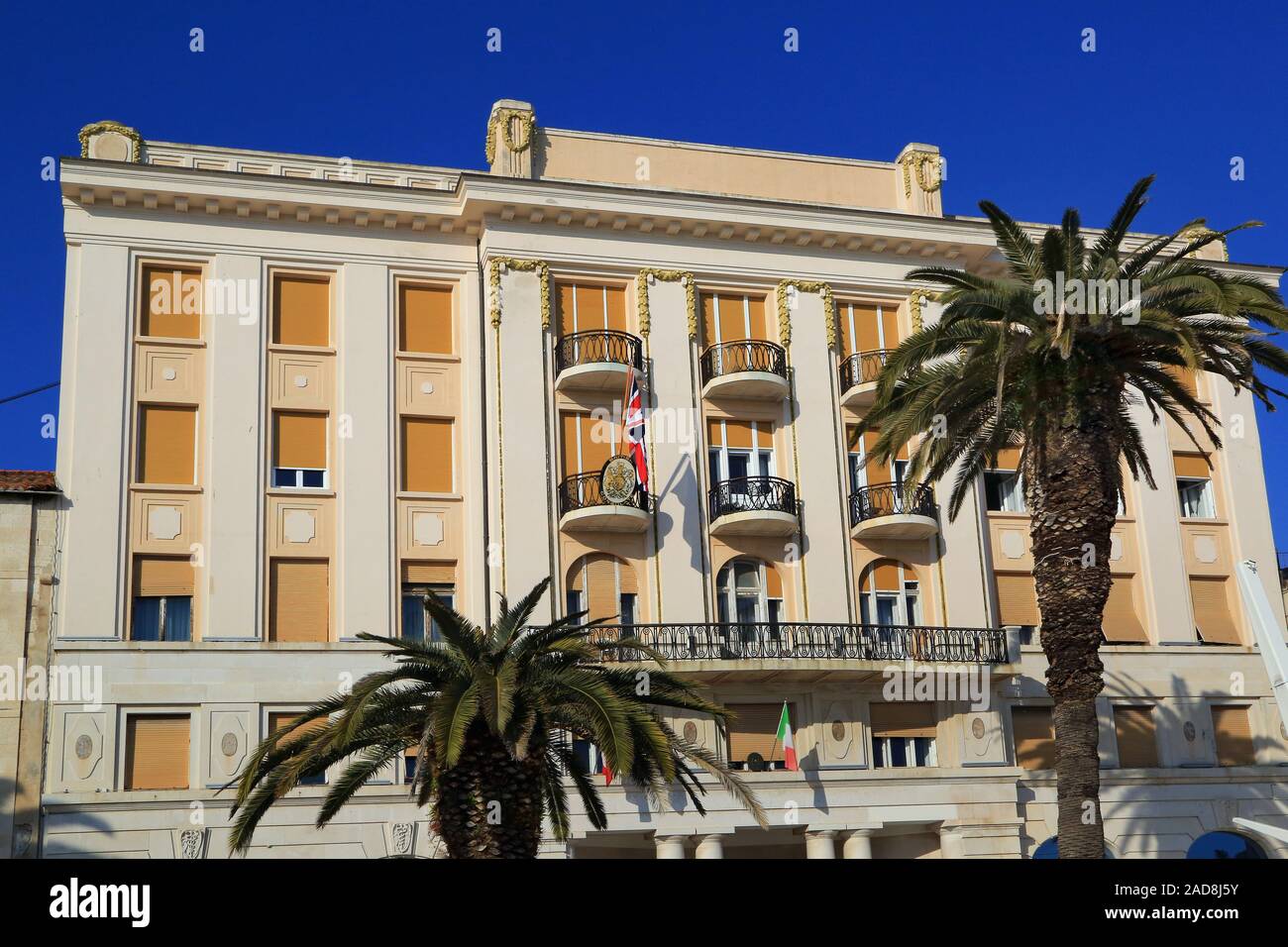Consulat britannique à la promenade du lac Riva à Split, Croatie Banque D'Images