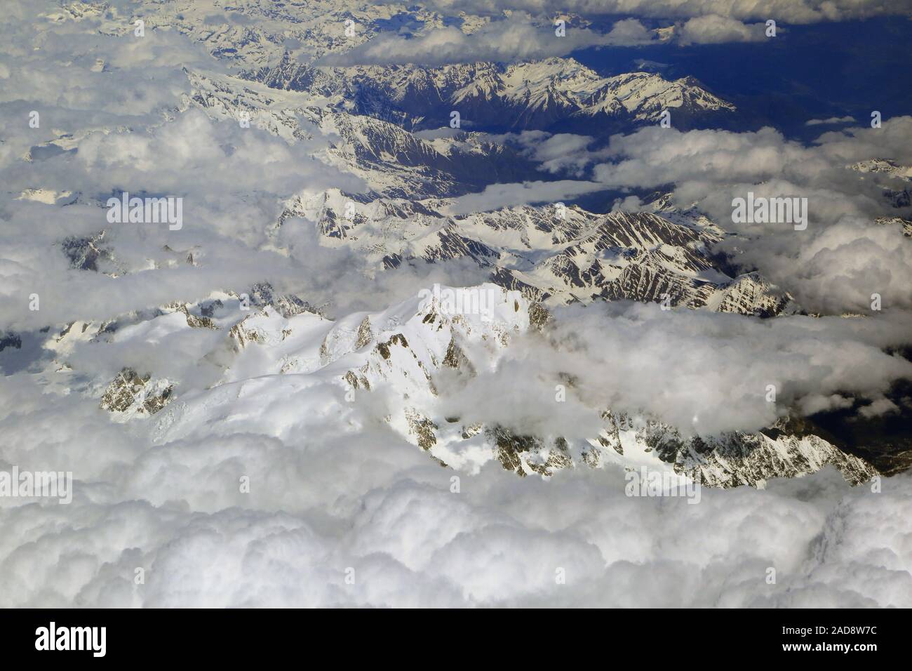 France, Alpes couvertes de neige dans la région du Mont Blanc Banque D'Images
