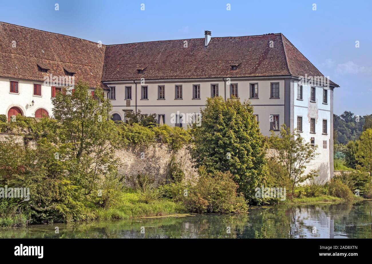 Bâtiment de l'ancienne abbaye de Rheinau, Canton de Zurich, Suisse Banque D'Images