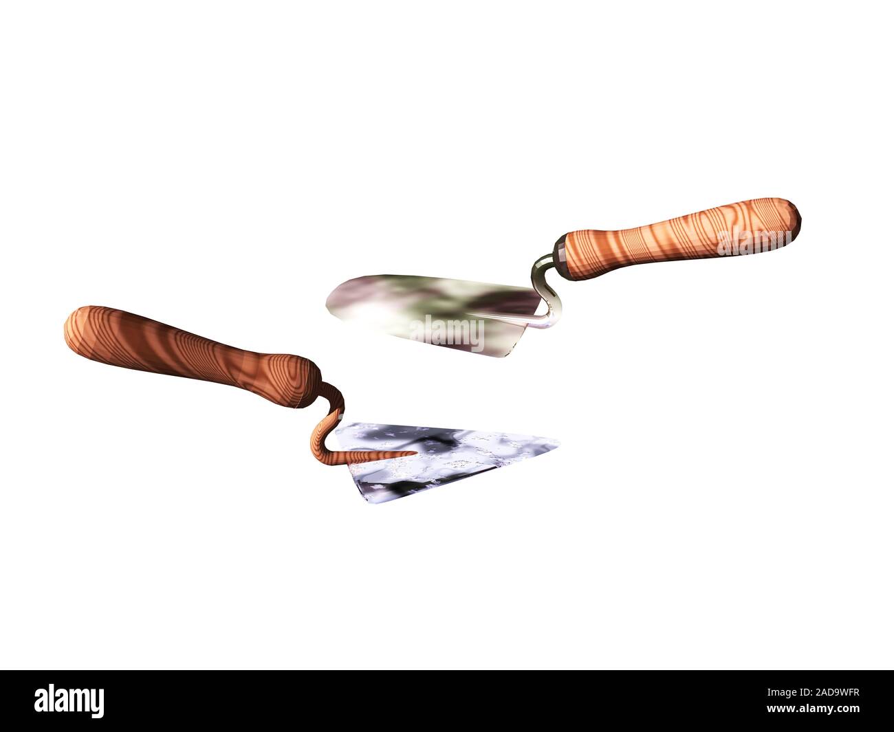 Truelle maçon avec poignée en bois Banque D'Images