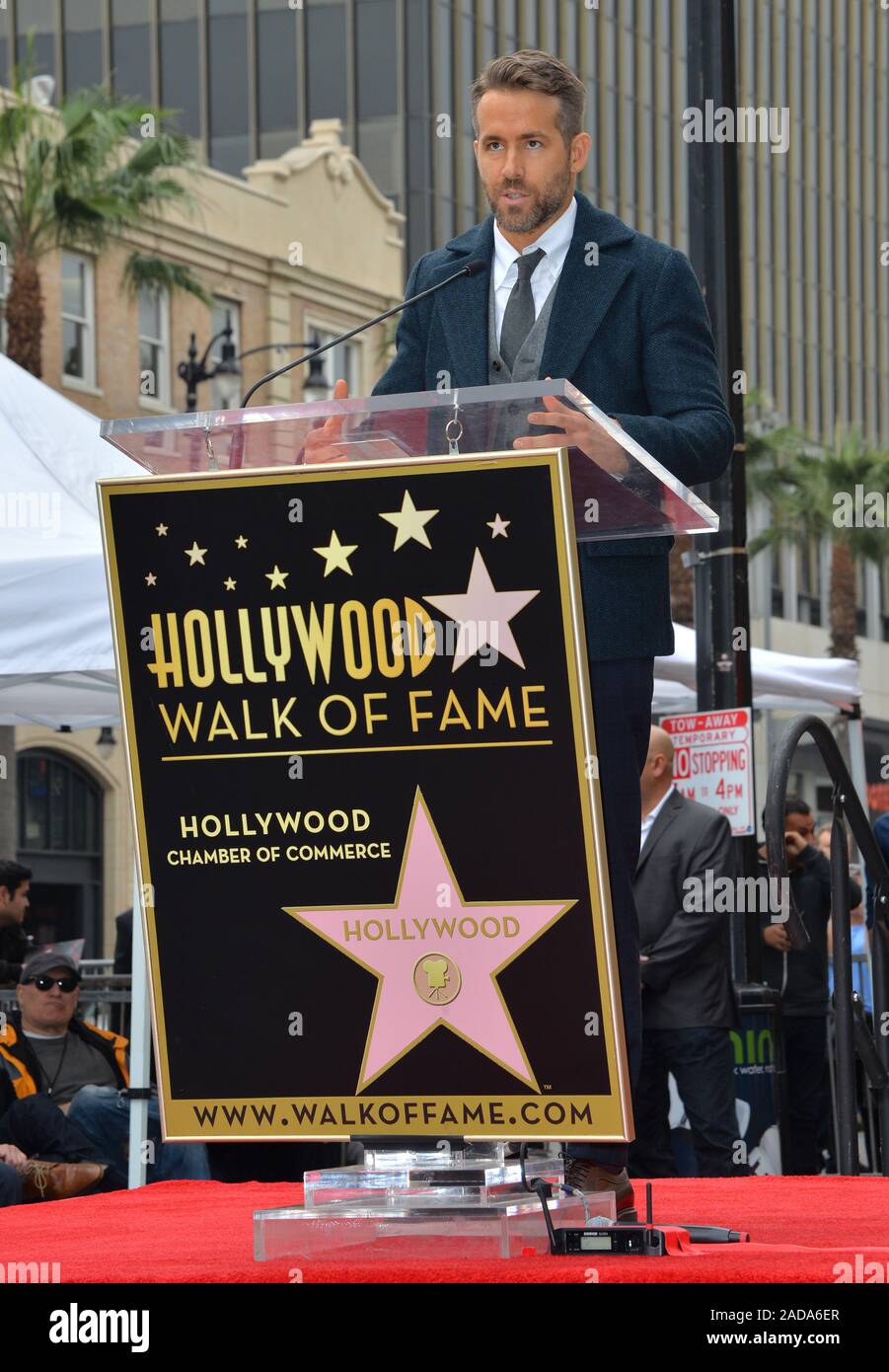 L'acteur Ryan Reynolds au Hollywood Walk of Fame Star Cérémonie à l'acteur Ryan Reynolds. Los Angeles, CA. Le 15 décembre 2016 © 2016 Paul Smith / Featureflash Banque D'Images