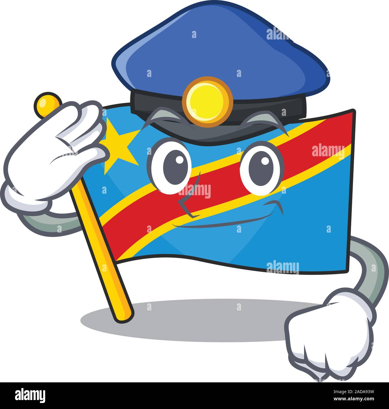 République démocratique du pavillon personnage vêtu comme un agent de police Illustration de Vecteur