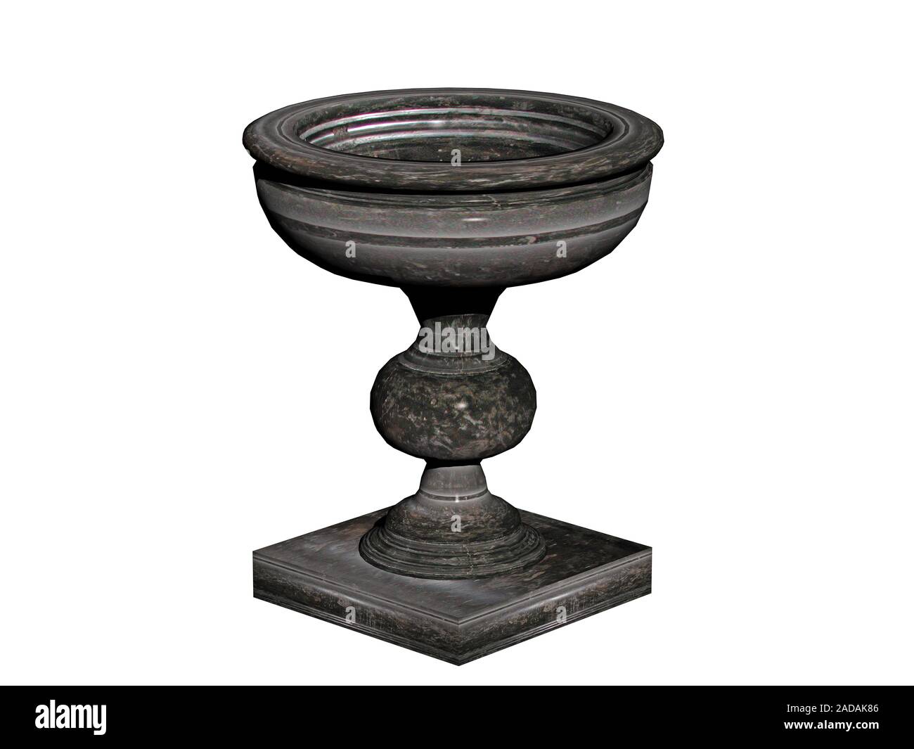 Birdbath pierre dans le jardin Banque D'Images