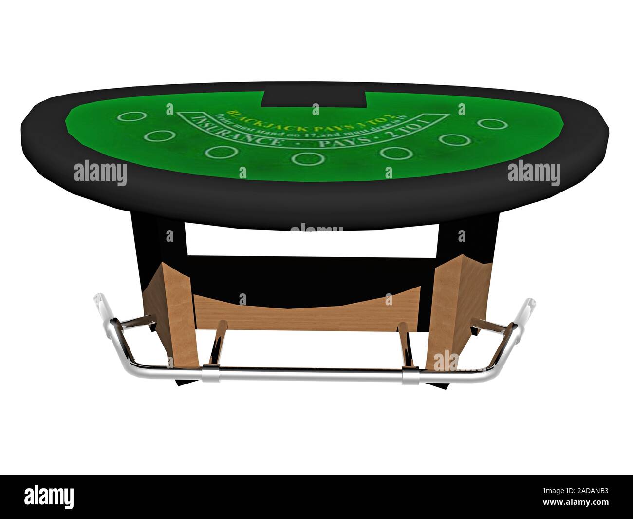 Table de Poker avec couvercle vert Banque D'Images