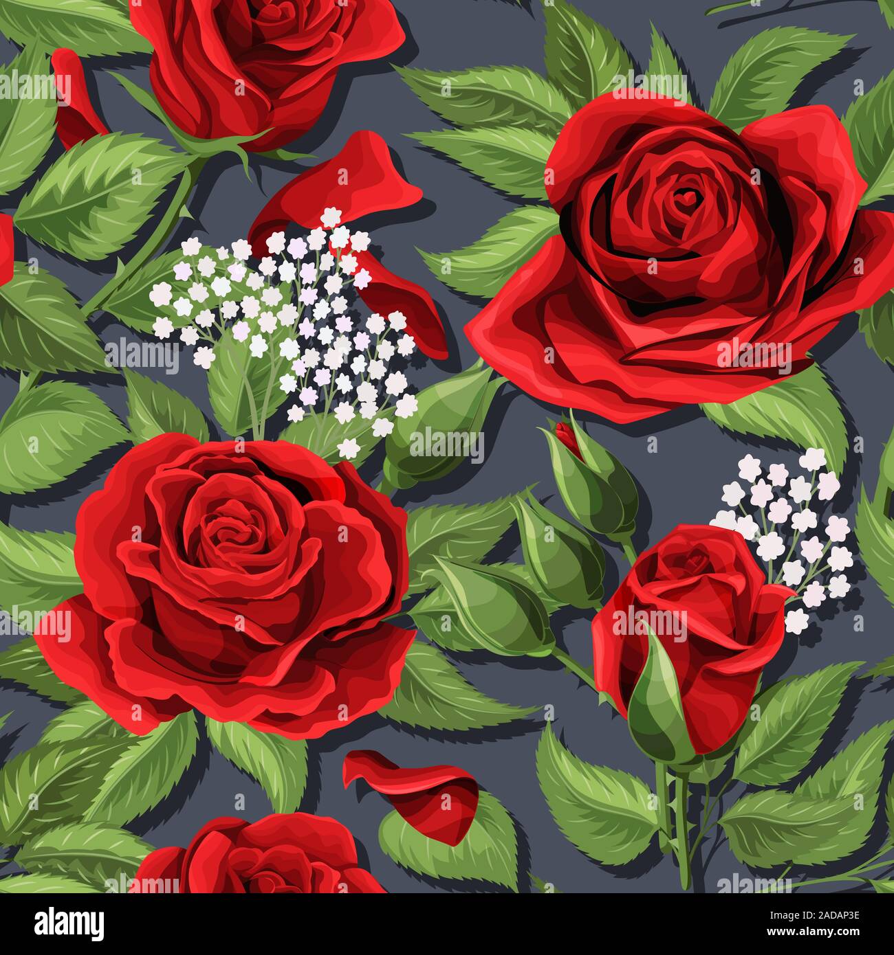 Jardin de fleurs rose rouge de texture. Floral Vecteur de fond transparent Illustration de Vecteur